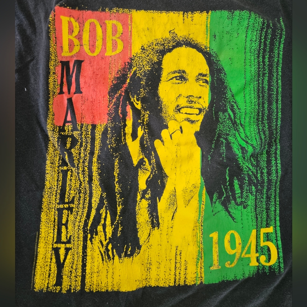 Bob Marley Zion Rootswear Black Graphic Tee